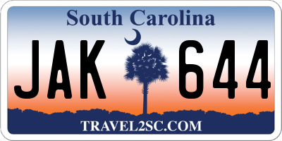 SC license plate JAK644