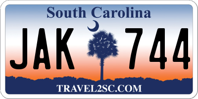 SC license plate JAK744