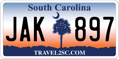 SC license plate JAK897