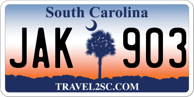 SC license plate JAK903