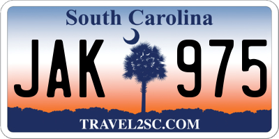 SC license plate JAK975