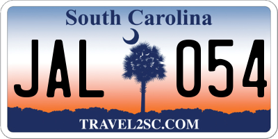 SC license plate JAL054
