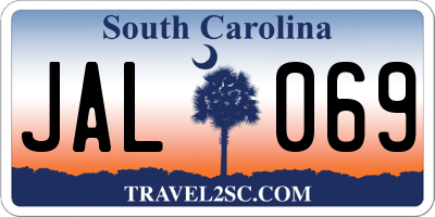 SC license plate JAL069