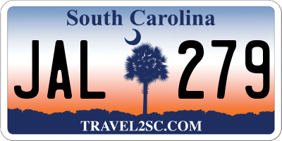 SC license plate JAL279