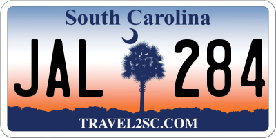 SC license plate JAL284