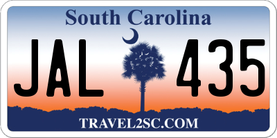 SC license plate JAL435