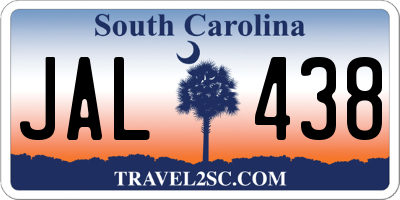 SC license plate JAL438