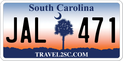 SC license plate JAL471