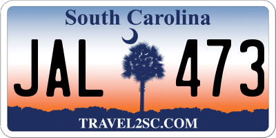 SC license plate JAL473