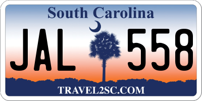 SC license plate JAL558