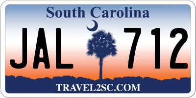SC license plate JAL712