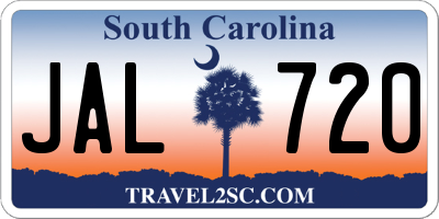 SC license plate JAL720