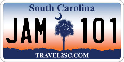SC license plate JAM101