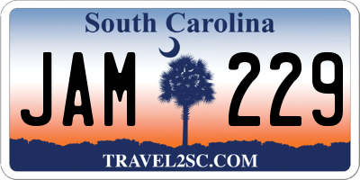 SC license plate JAM229