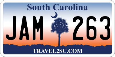 SC license plate JAM263