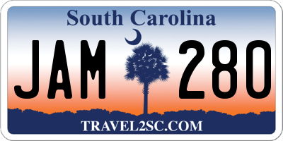 SC license plate JAM280