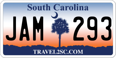 SC license plate JAM293