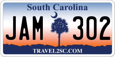 SC license plate JAM302