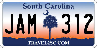 SC license plate JAM312