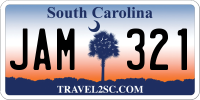 SC license plate JAM321