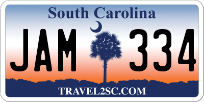 SC license plate JAM334