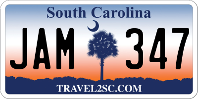 SC license plate JAM347