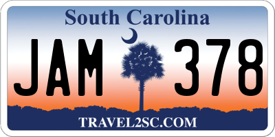 SC license plate JAM378