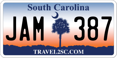 SC license plate JAM387