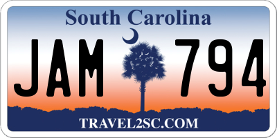 SC license plate JAM794