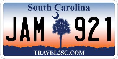 SC license plate JAM921