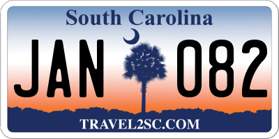 SC license plate JAN082