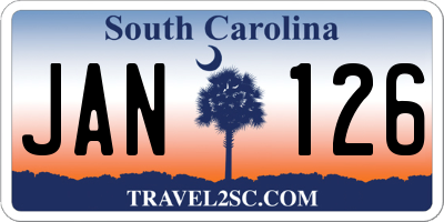 SC license plate JAN126