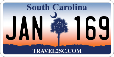 SC license plate JAN169