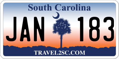 SC license plate JAN183