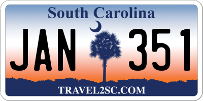 SC license plate JAN351