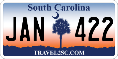 SC license plate JAN422