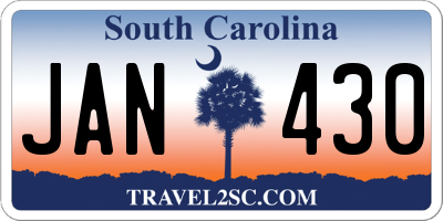 SC license plate JAN430