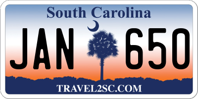 SC license plate JAN650