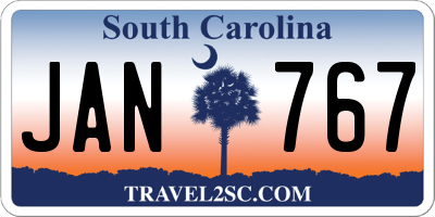 SC license plate JAN767
