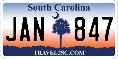 SC license plate JAN847