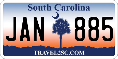 SC license plate JAN885