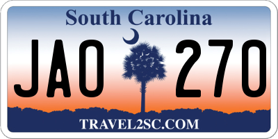 SC license plate JAO270