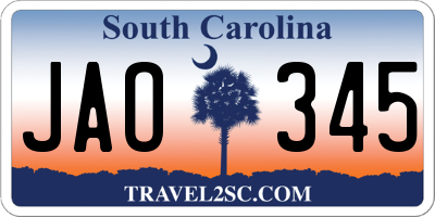 SC license plate JAO345