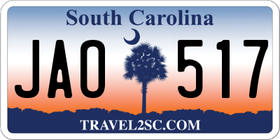 SC license plate JAO517