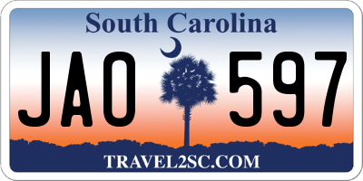 SC license plate JAO597