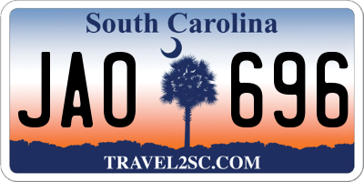 SC license plate JAO696