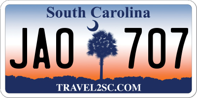 SC license plate JAO707