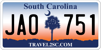 SC license plate JAO751