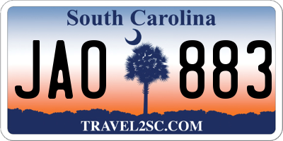 SC license plate JAO883