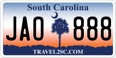 SC license plate JAO888